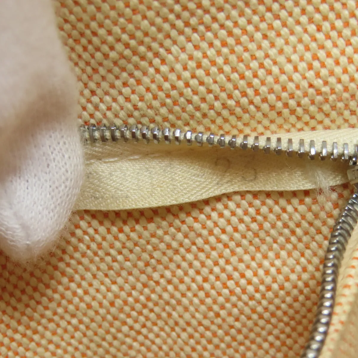 HERMES Shoulder Bag canvas Orange Fool Toe Basas Women Used