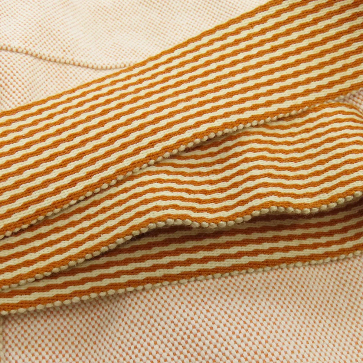 HERMES Shoulder Bag canvas Orange Fool Toe Basas Women Used
