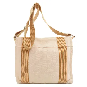 HERMES Shoulder Bag canvas Orange Fool Toe Basas Women Used