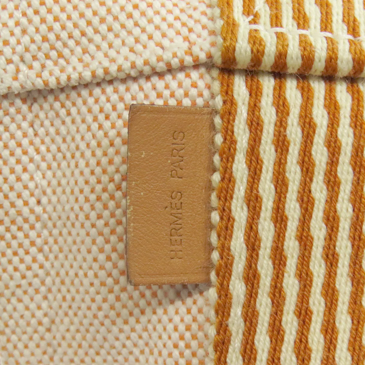 HERMES Shoulder Bag canvas Orange Fool Toe Basas Women Used