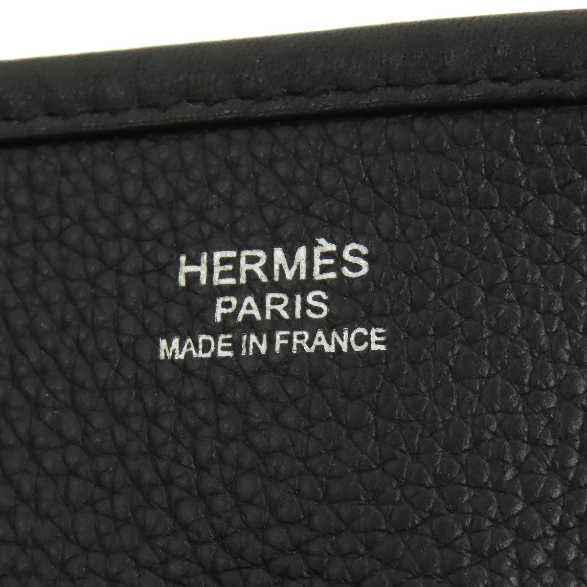 HERMES Shoulder Bag Taurillon Clemence black Evelyn 3 PM SilverMetal