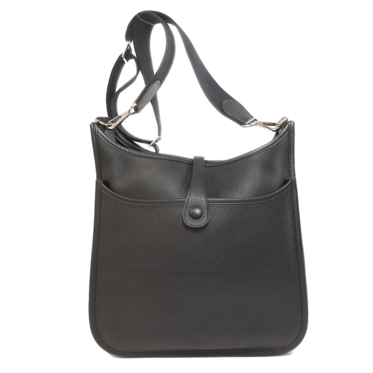 HERMES Shoulder Bag Taurillon Clemence black Evelyn 3 PM SilverMetal