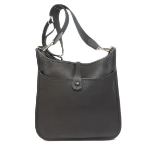 HERMES Shoulder Bag Taurillon Clemence black Evelyn 3 PM SilverMetal