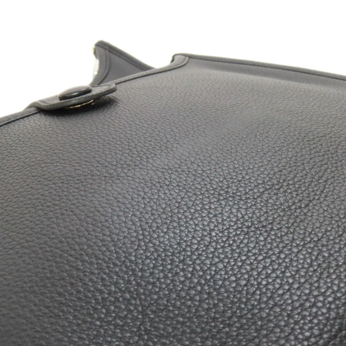 HERMES Shoulder Bag Taurillon Clemence black Evelyn 3 PM SilverMetal