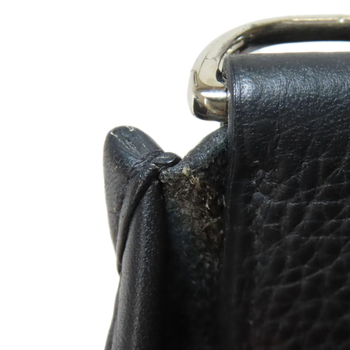 HERMES Shoulder Bag Taurillon Clemence black Evelyn 3 PM SilverMetal