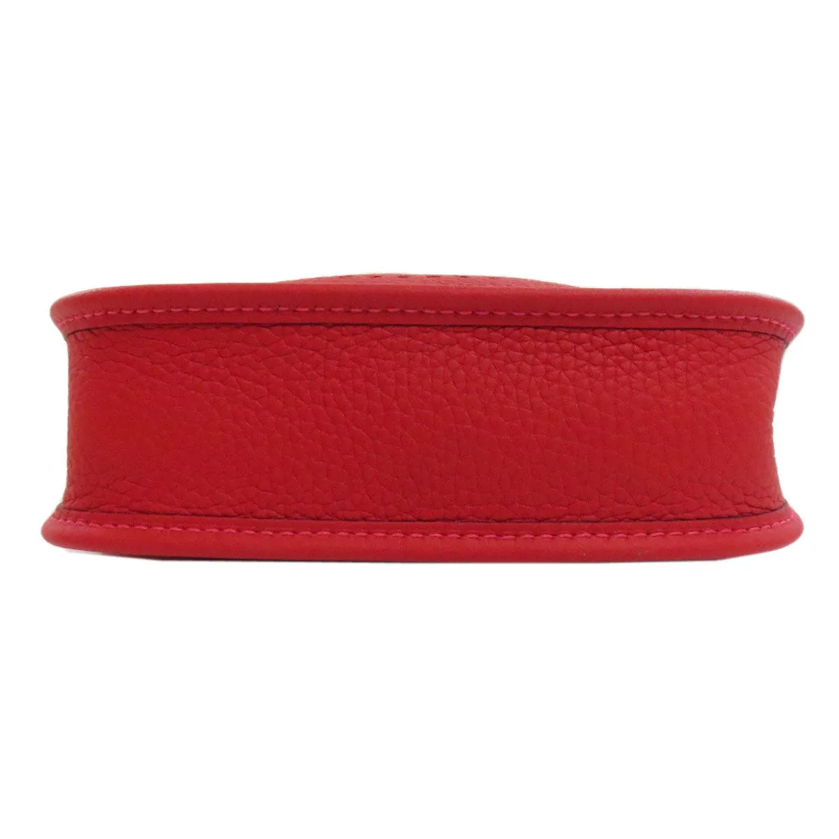 HERMES Shoulder Bag Taurillon Clemence Red Evelyn TPM Gold Metal