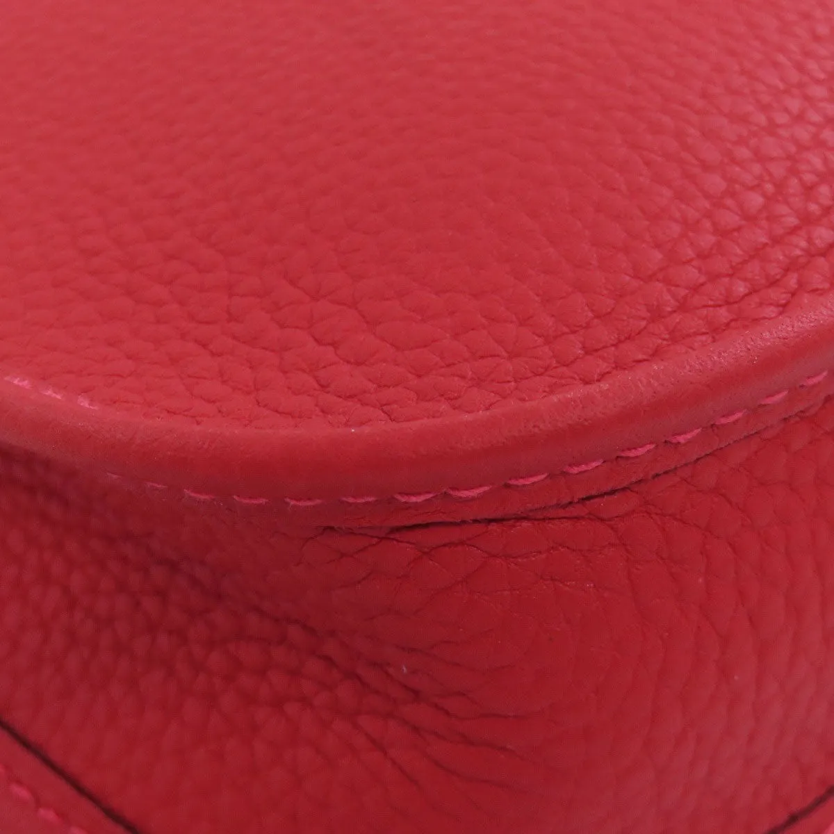 HERMES Shoulder Bag Taurillon Clemence Red Evelyn TPM Gold Metal