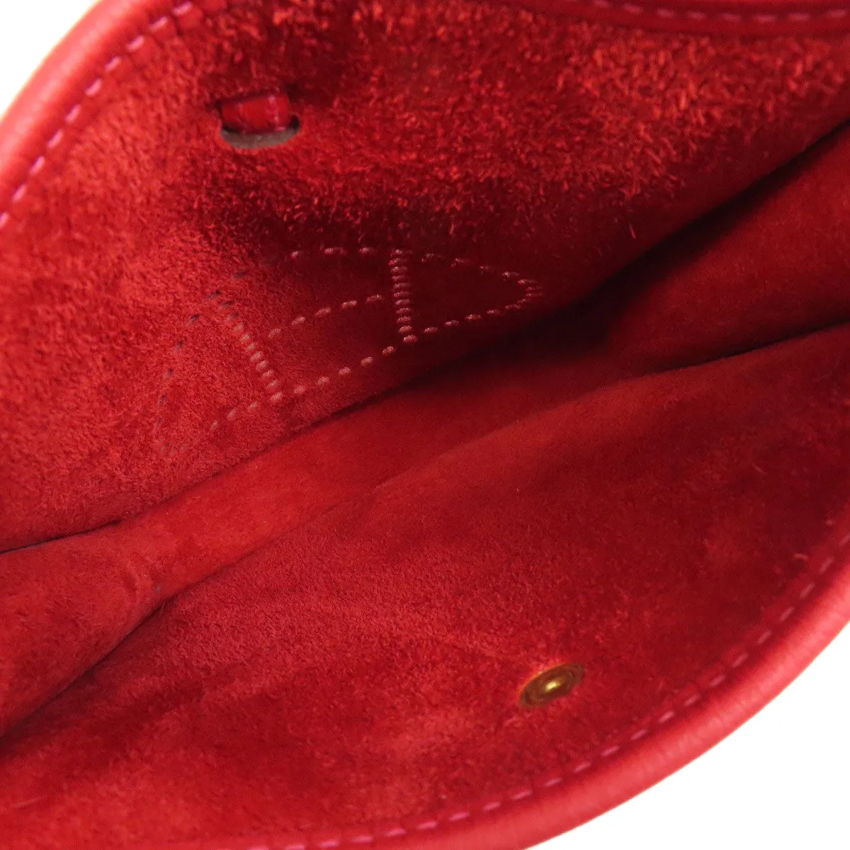HERMES Shoulder Bag Taurillon Clemence Red Evelyn TPM Gold Metal