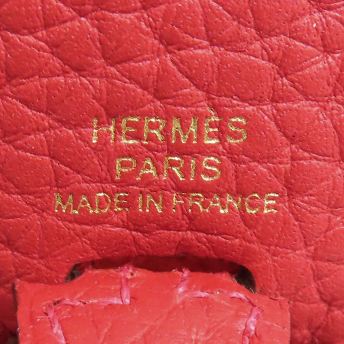 HERMES Shoulder Bag Taurillon Clemence Red Evelyn TPM Gold Metal