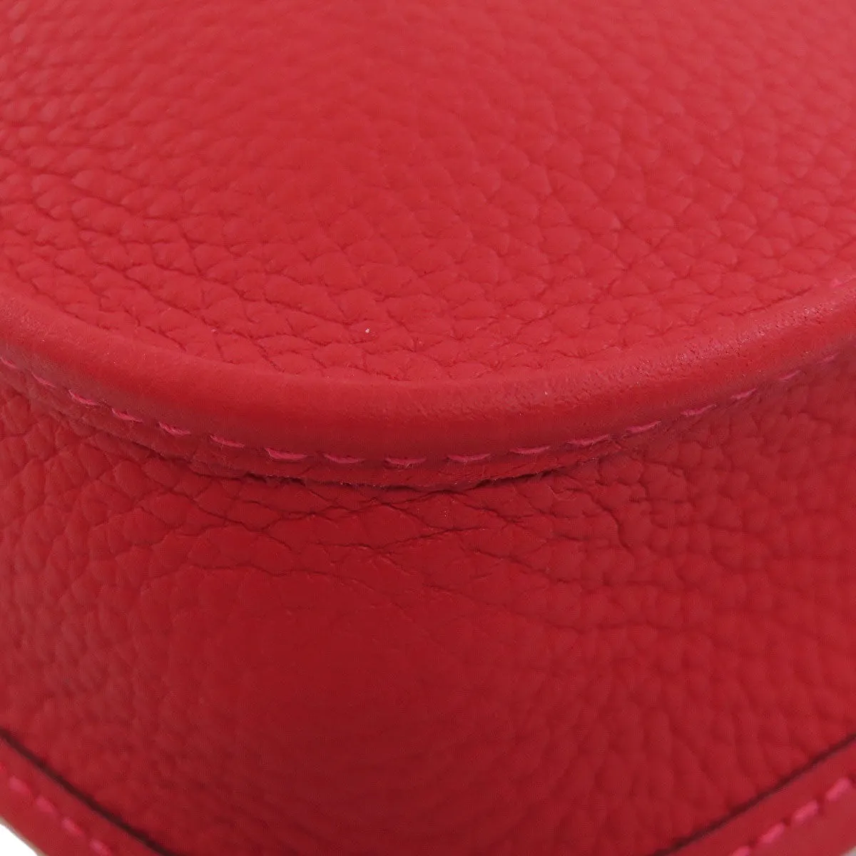 HERMES Shoulder Bag Taurillon Clemence Red Evelyn TPM Gold Metal