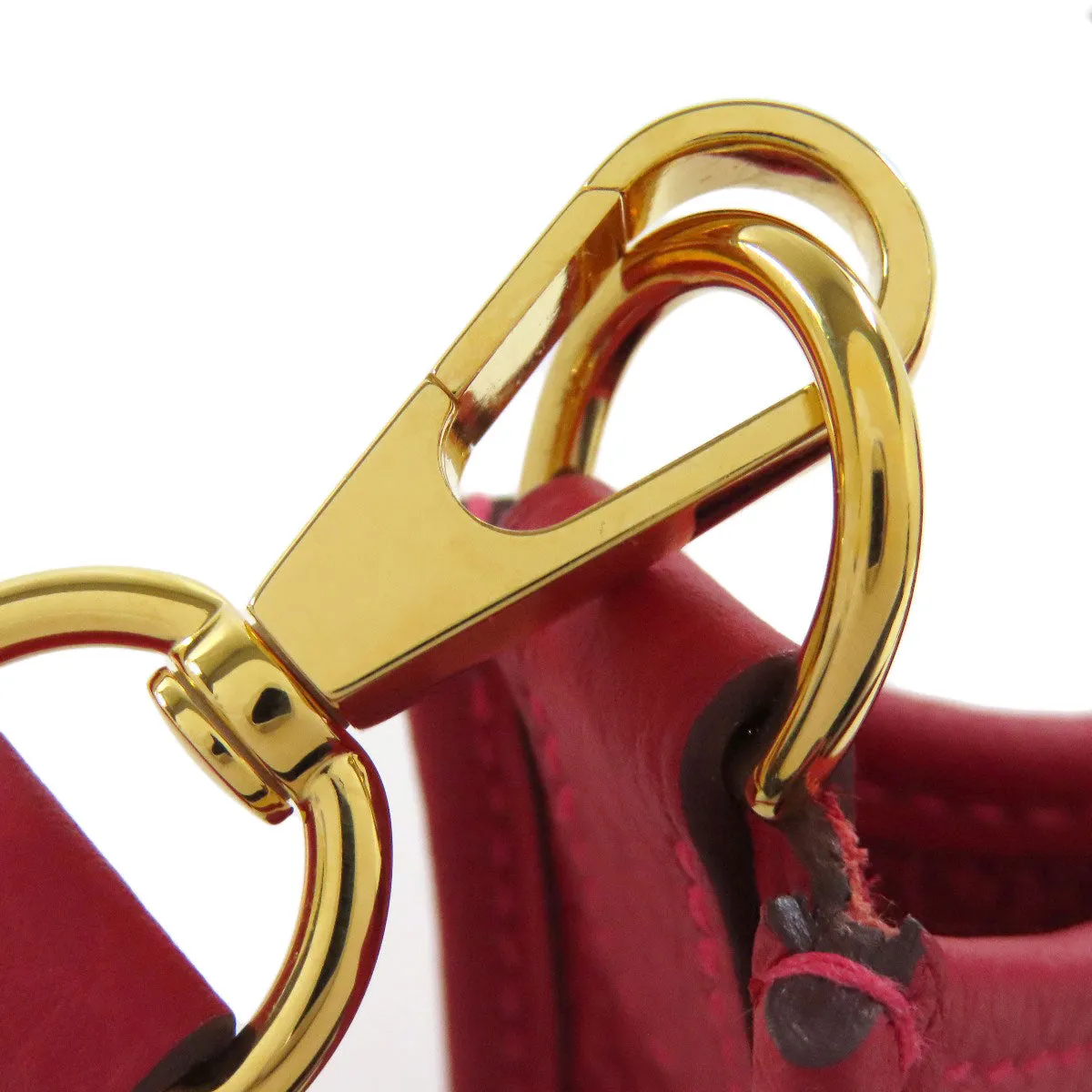 HERMES Shoulder Bag Taurillon Clemence Red Evelyn TPM Gold Metal