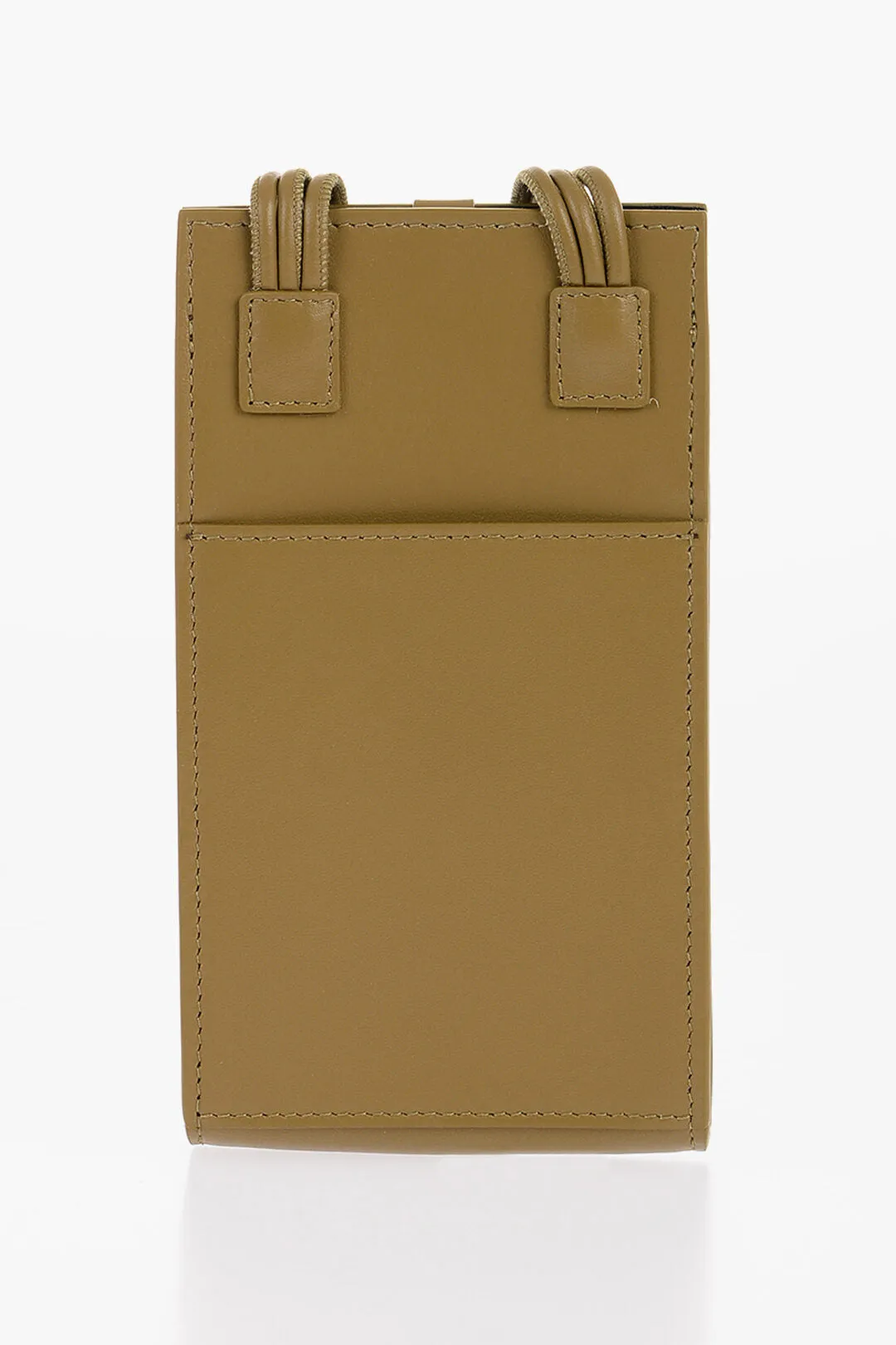 Jil Sander Leather Phone Case With Woven Shoulder Strap