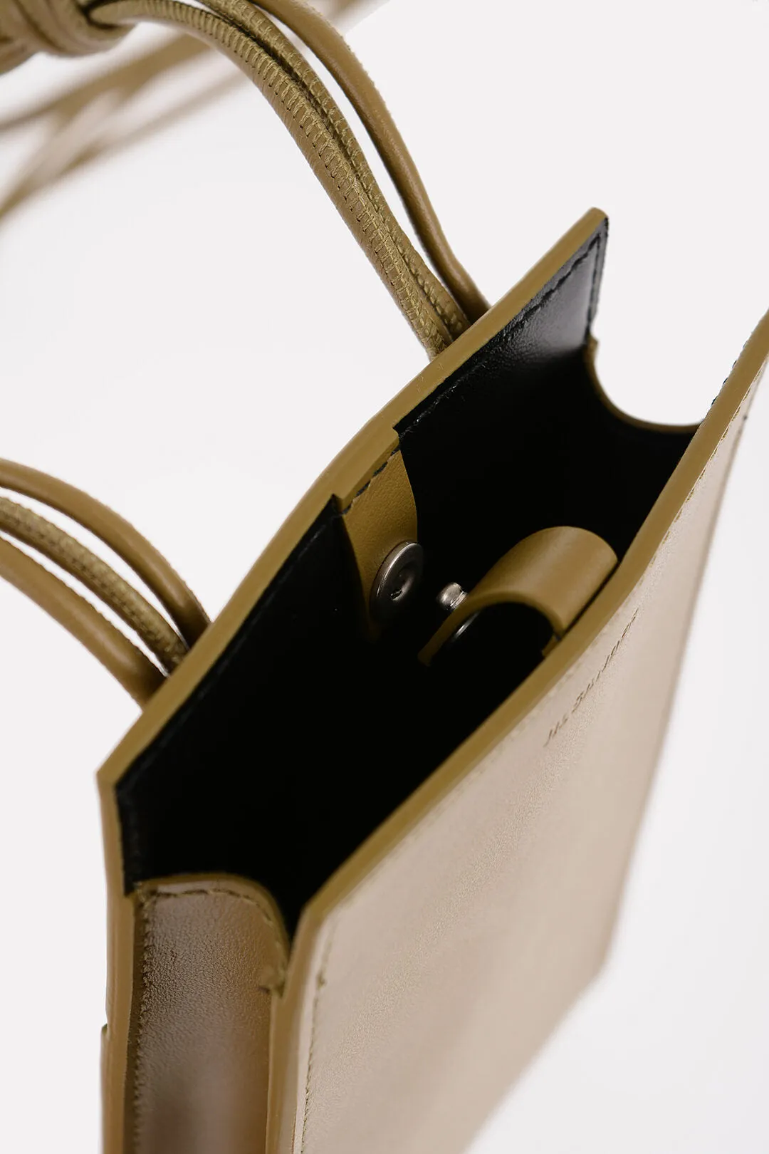 Jil Sander Leather Phone Case With Woven Shoulder Strap