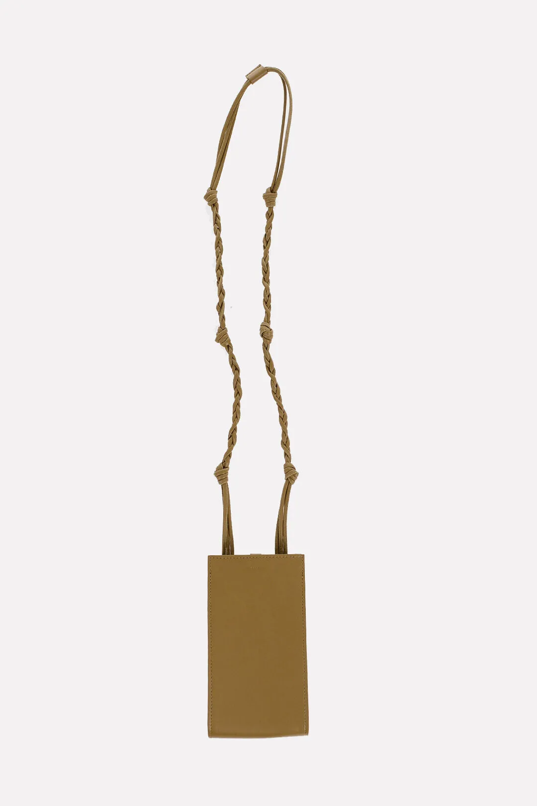 Jil Sander Leather Phone Case With Woven Shoulder Strap