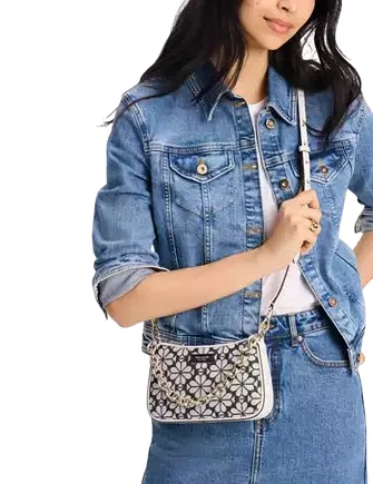 Kate Spade New York Jolie Spade Flower Jacquard Small Convertible Crossbody