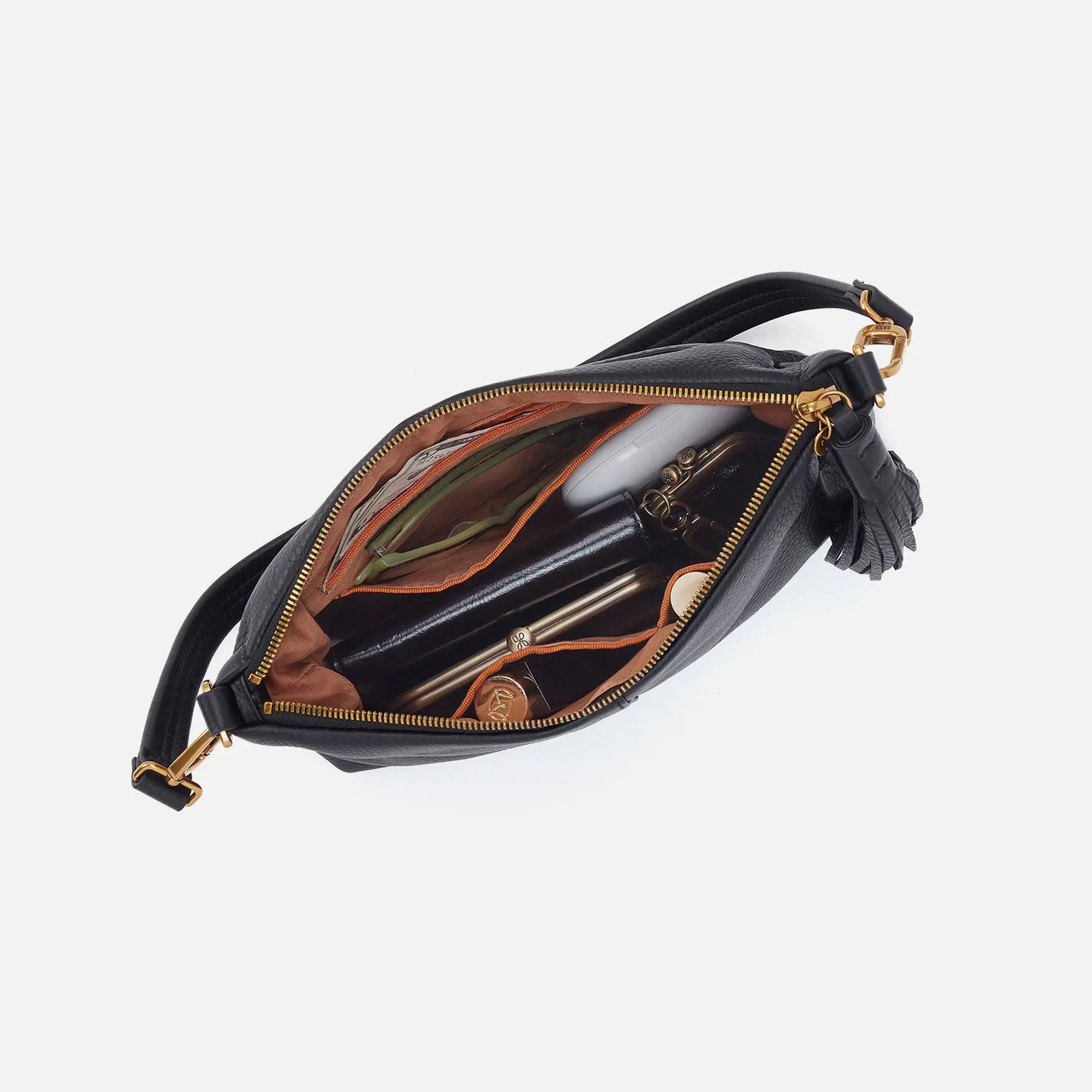 Kori Crossbody In Pebbled Leather - Warm Honey