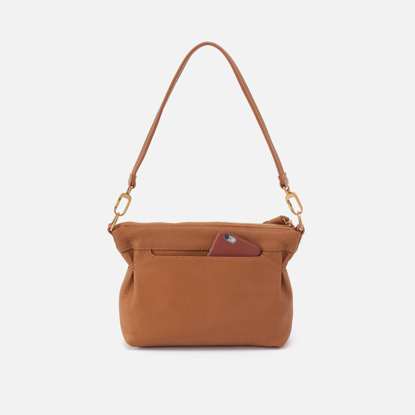 Kori Crossbody In Pebbled Leather - Warm Honey