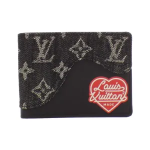 Louis Vuitton Monogram blue Leather Bill Wallet (Bi-Fold) (Pre-Owned)