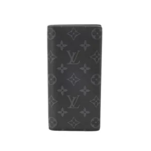Louis Vuitton Monogram Eclipse  Leather Long Wallet (Bi-Fold) (Pre-Owned)