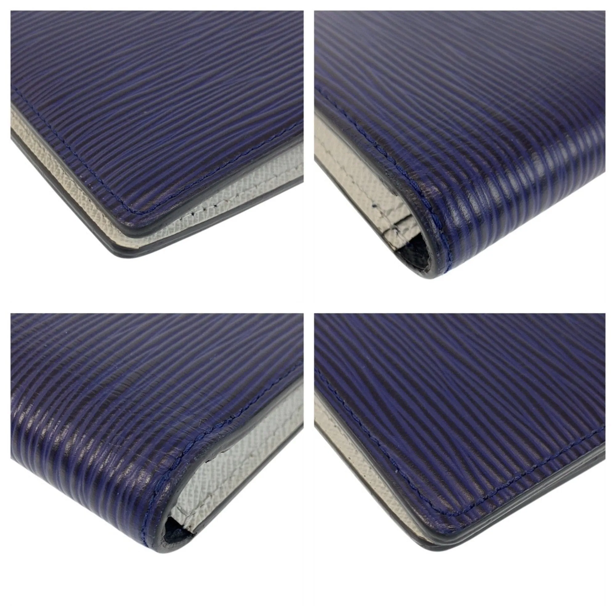 Louis Vuitton Navy Leather Long Wallet (Bi-Fold) (Pre-Owned)
