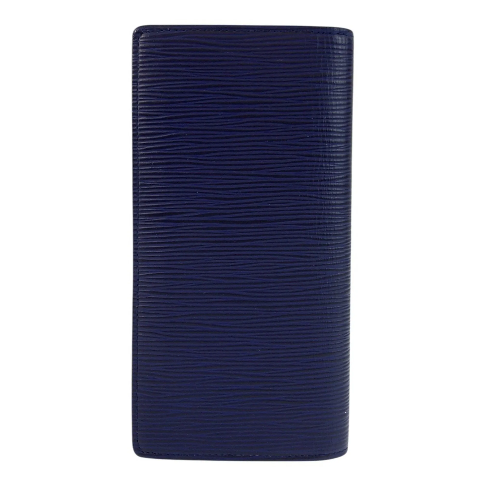 Louis Vuitton Navy Leather Long Wallet (Bi-Fold) (Pre-Owned)