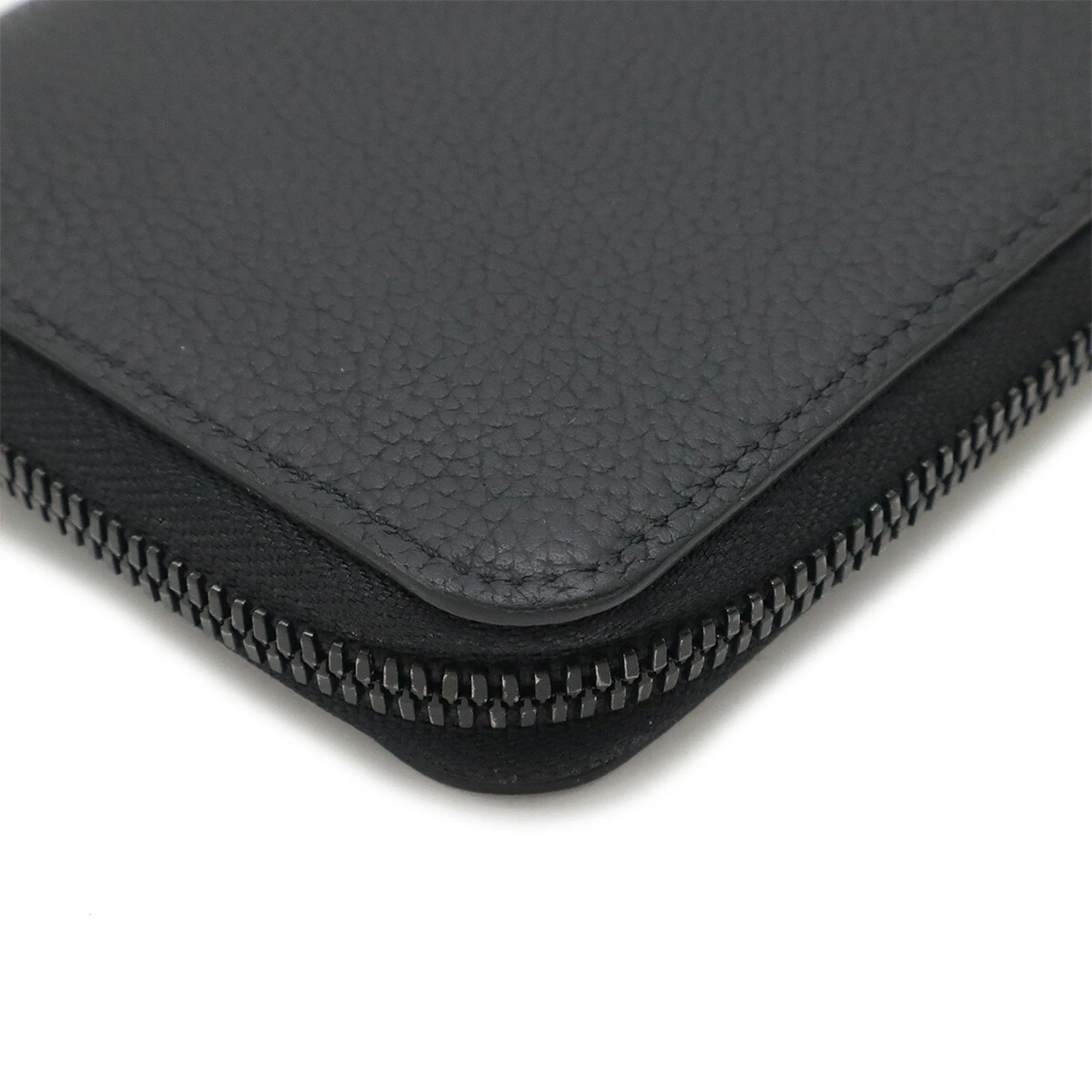 Louis Vuitton Noir Leather Long Wallet (Bi-Fold) (Pre-Owned)