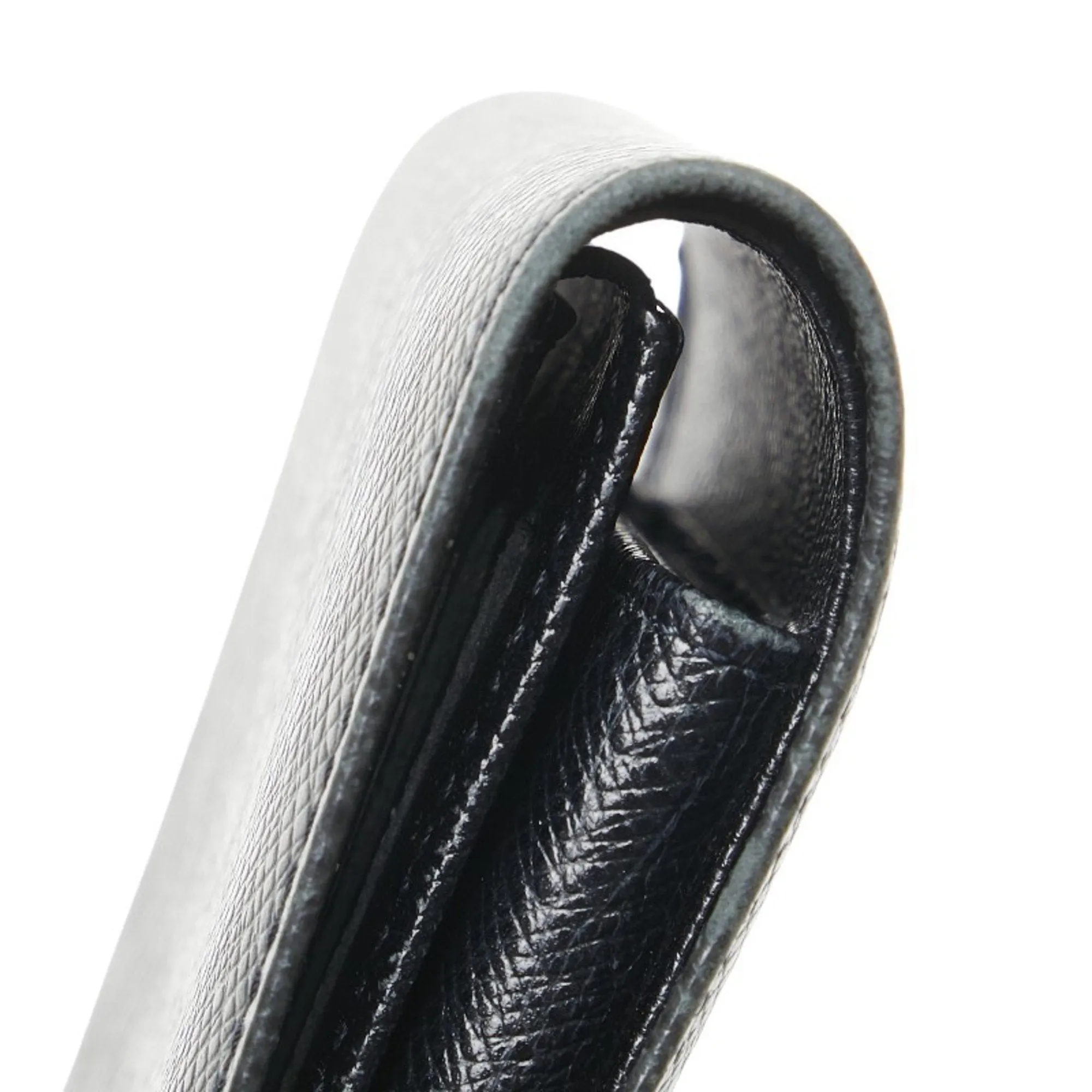 Louis Vuitton Noir Leather Wallet (Bi-Fold) (Pre-Owned)