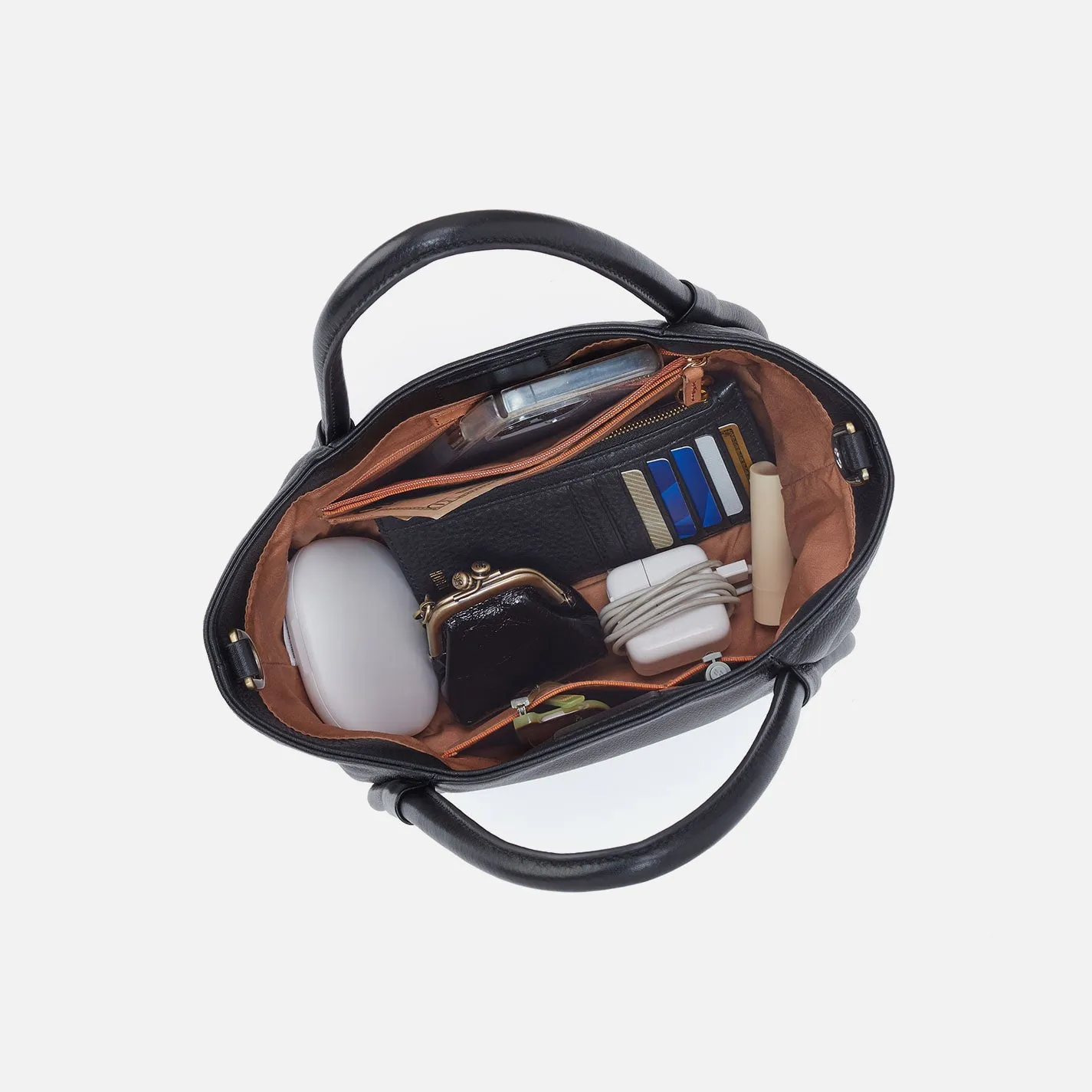 Margot Satchel In Pebbled Leather - Cream