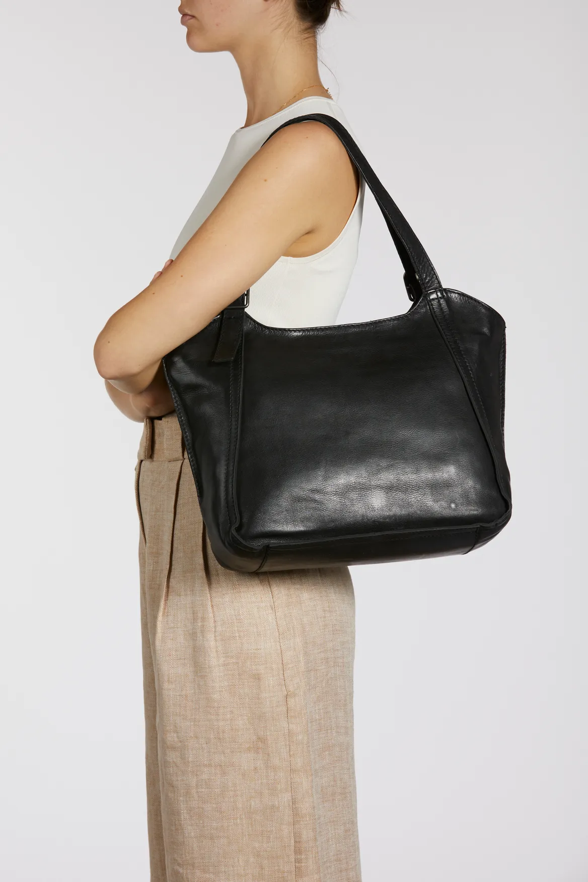 Maya Leather Buckle Tote Bag