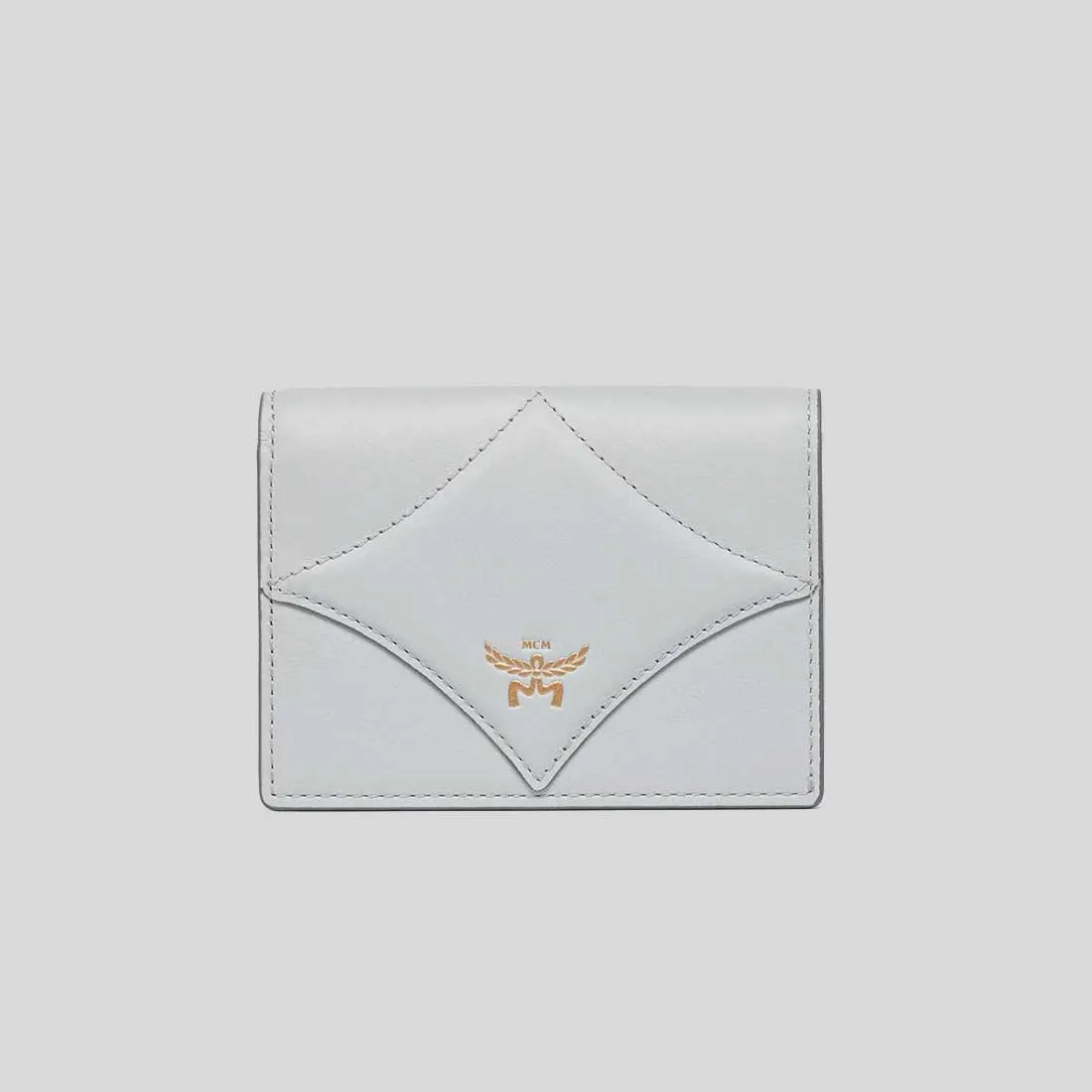 MCM Diamond Wallet in Calf Leather Ice Grey MYSEAAK01FR001