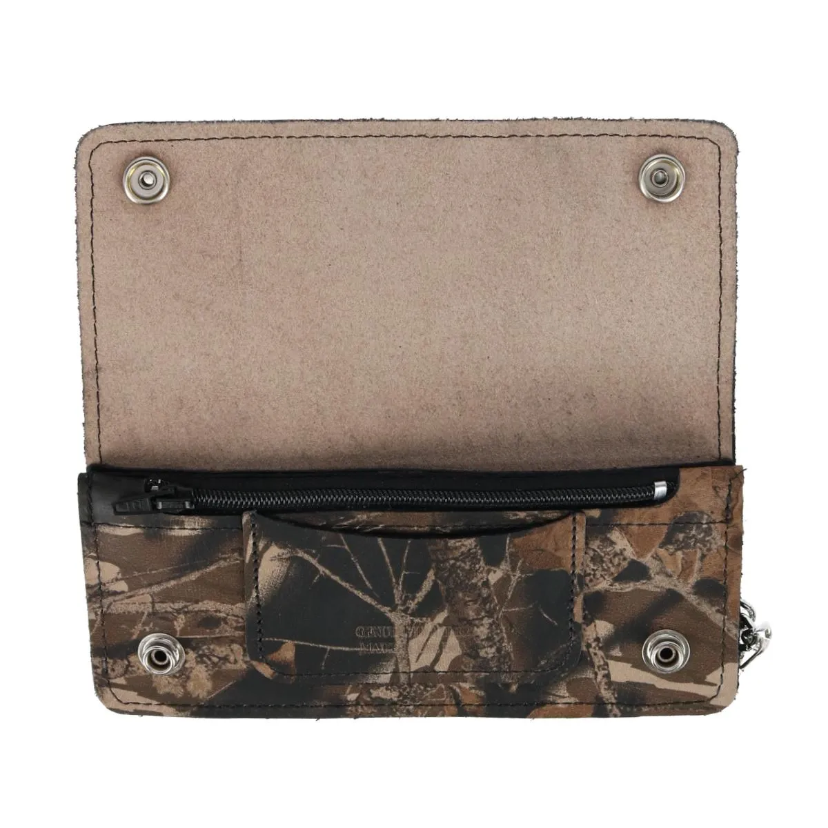 Men's Camo Print Long Chain Wallet