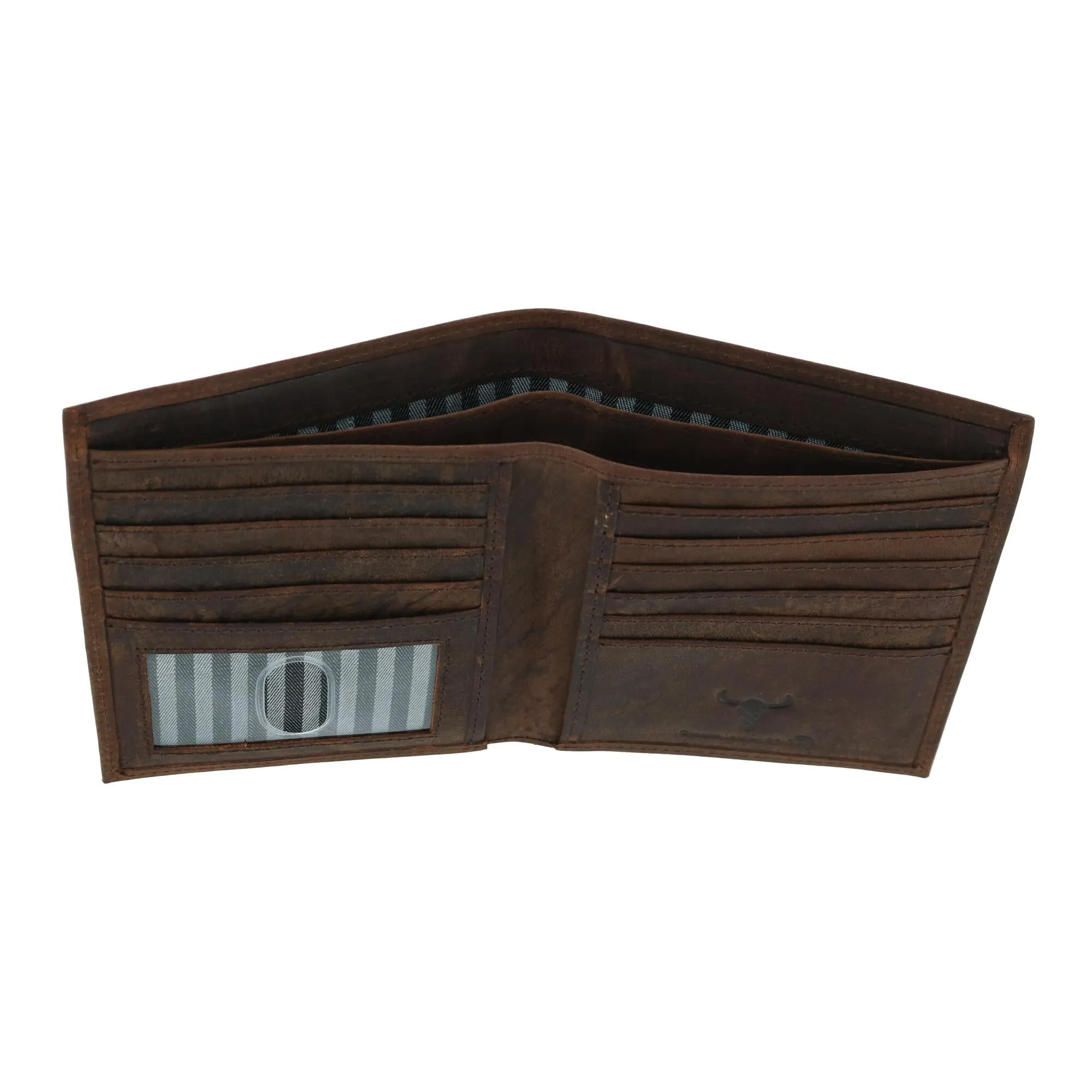 Men's Distressed Hunter Leather RFID Hipster Wallet