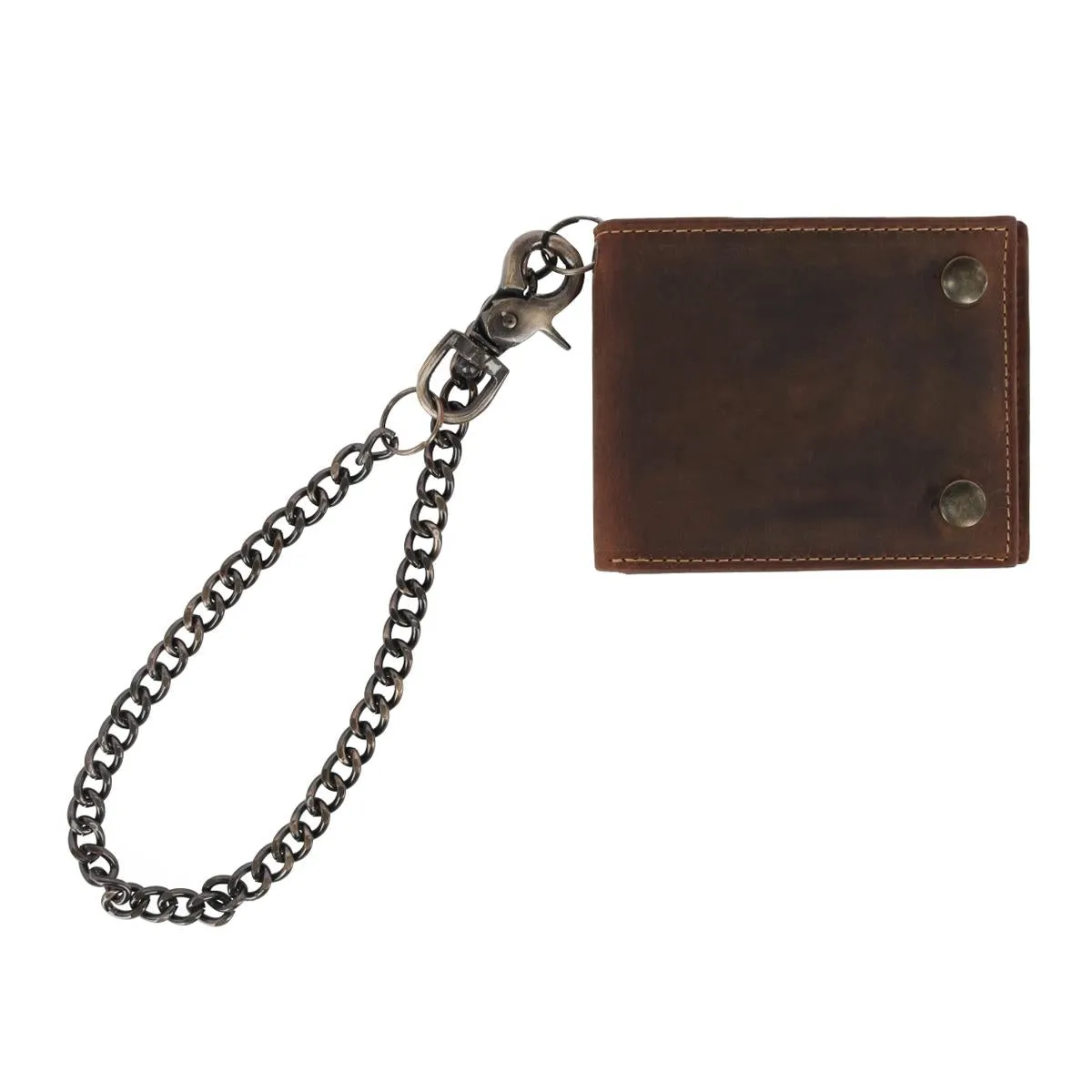 Men's Leather Bifold Chain Wallet