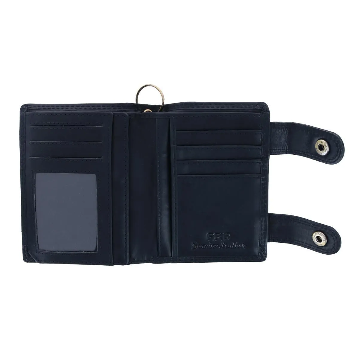 Men's Leather Motorcycle RFID Bifold Chain Wallet