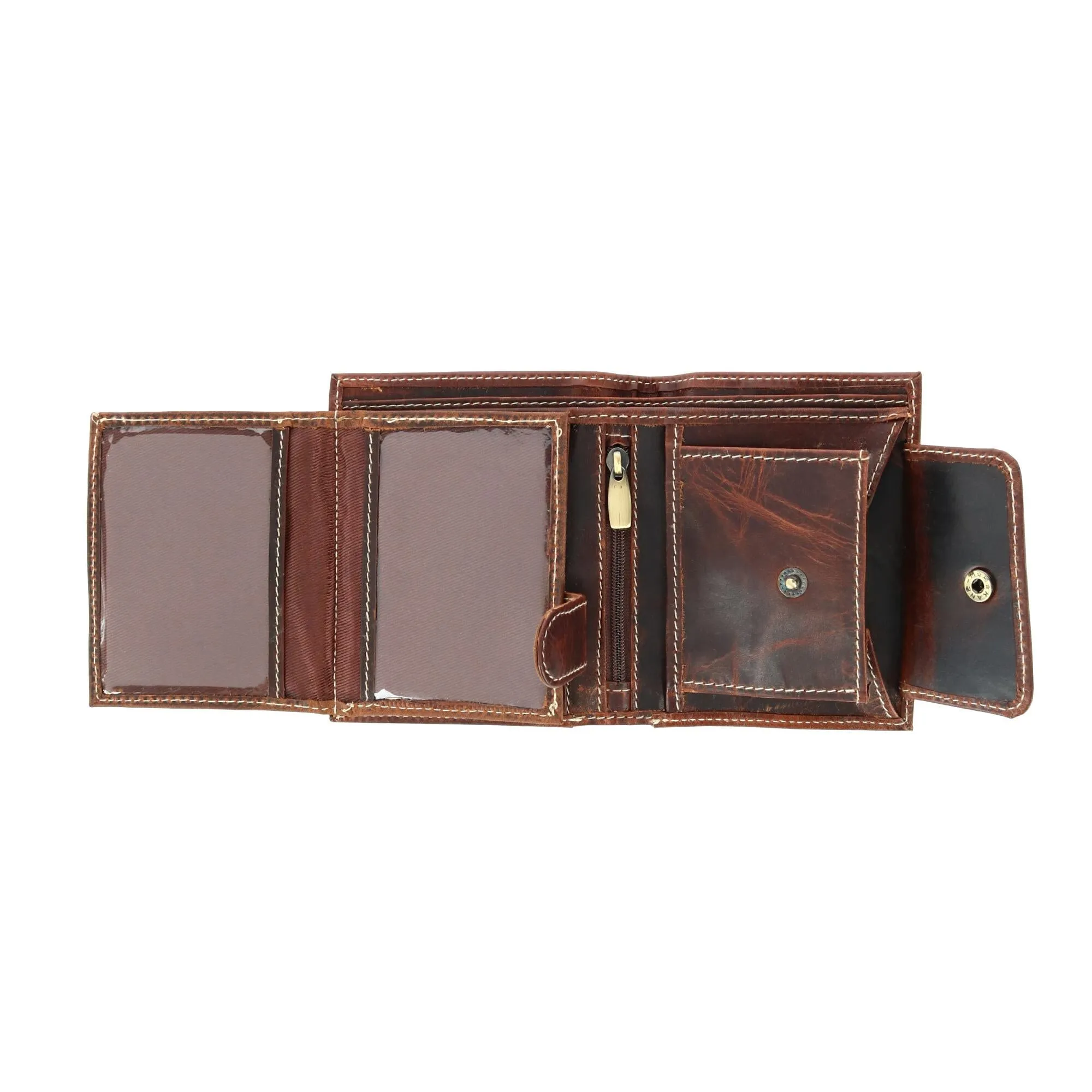Men's Oil Pull Up Leather Euro Bifold Wallet