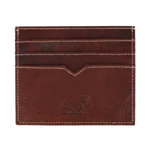Men's Oil Pull Up Leather RFID Slim Card Case Wallet