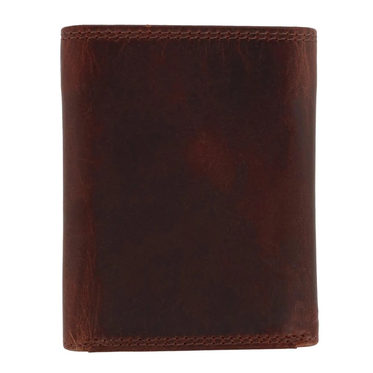 Men's Oil Tanned Leather Trifold Wallet with ID Flap