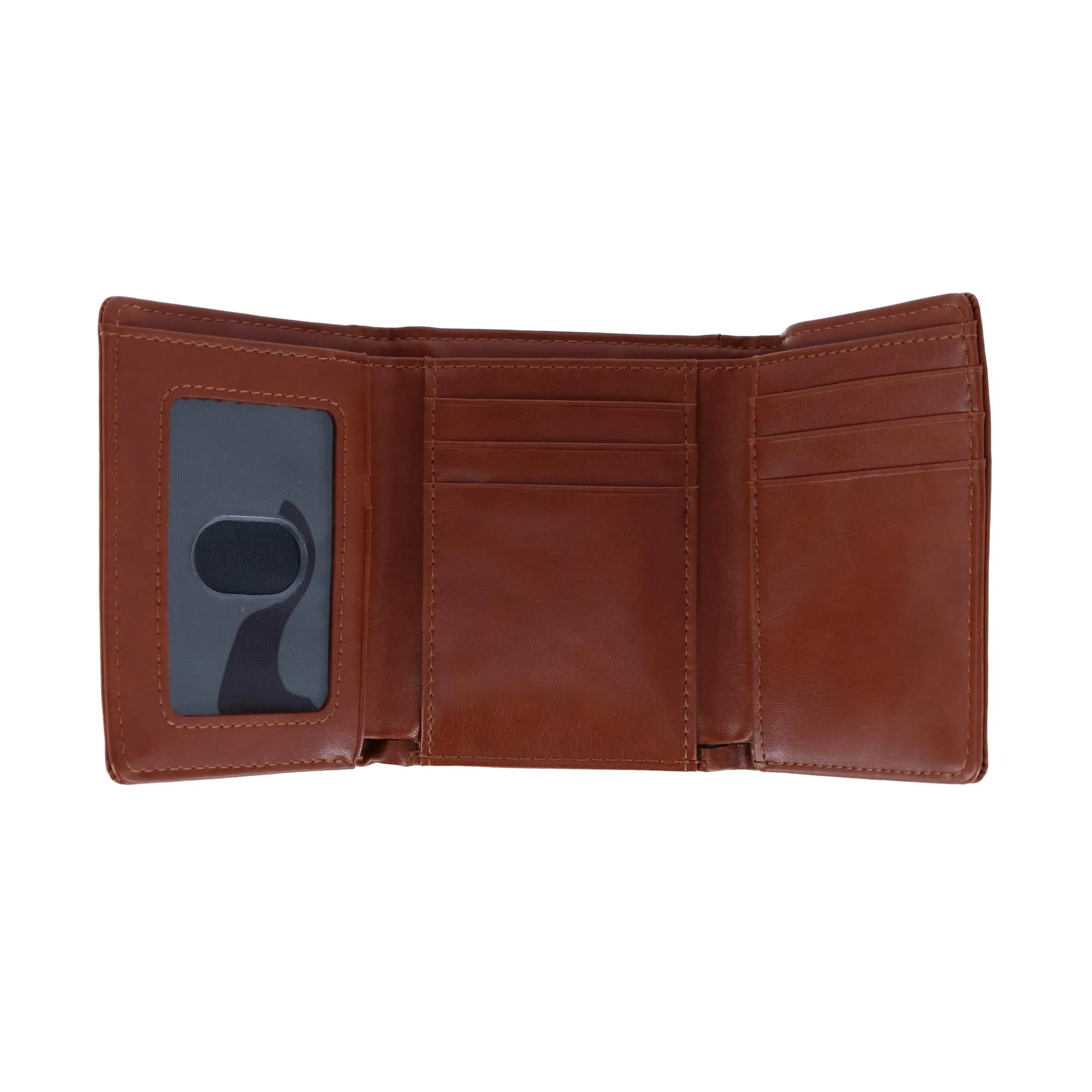 Men's RFID Distressed Vegan Leather Trifold Wallet