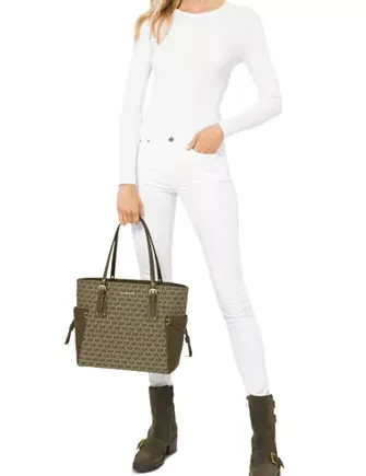 Michael Michael Kors Jacquard Signature Voyager East West Tote