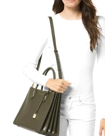 Michael Michael Kors Mercer Accordion Pebble Leather Tote