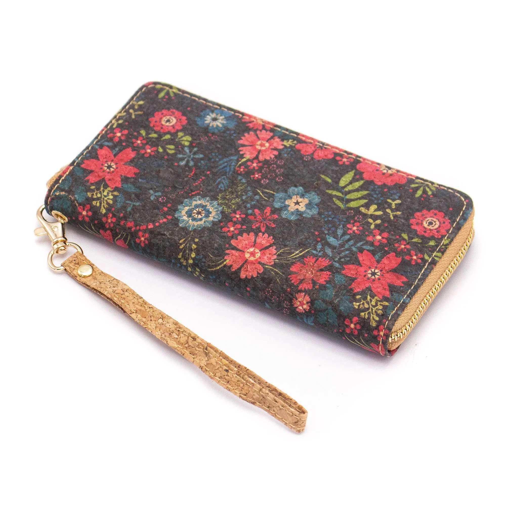 Mid- Wild Blossoms - Vegan Cork Wallet BAGD-200-B