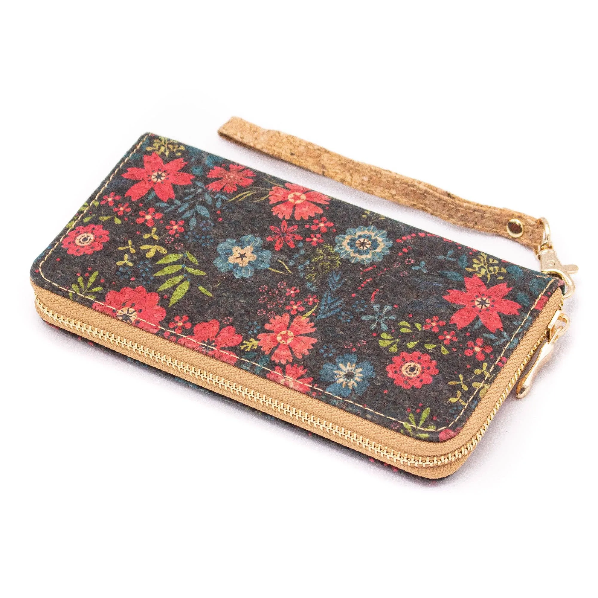 Mid- Wild Blossoms - Vegan Cork Wallet BAGD-200-B