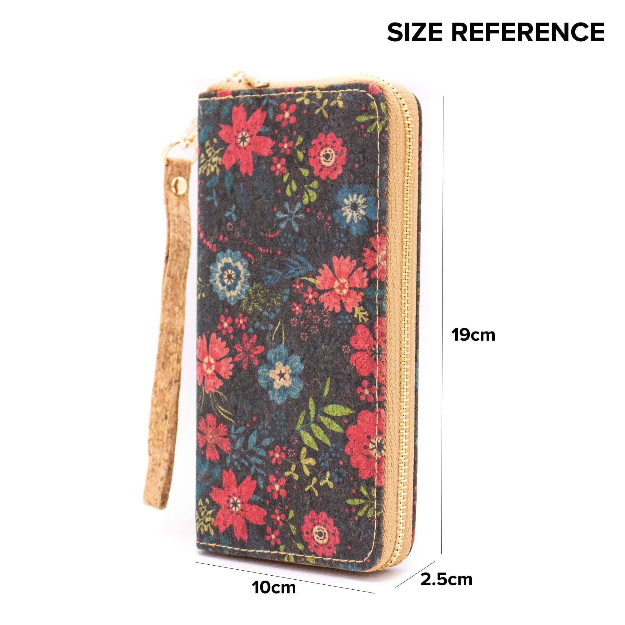 Mid- Wild Blossoms - Vegan Cork Wallet BAGD-200-B