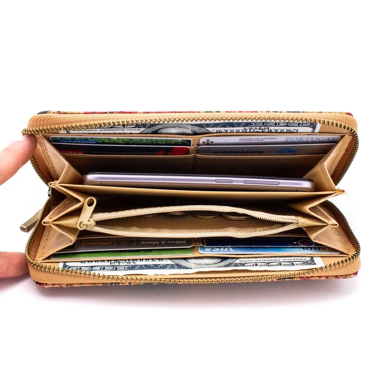 Mid- Wild Blossoms - Vegan Cork Wallet BAGD-200-B