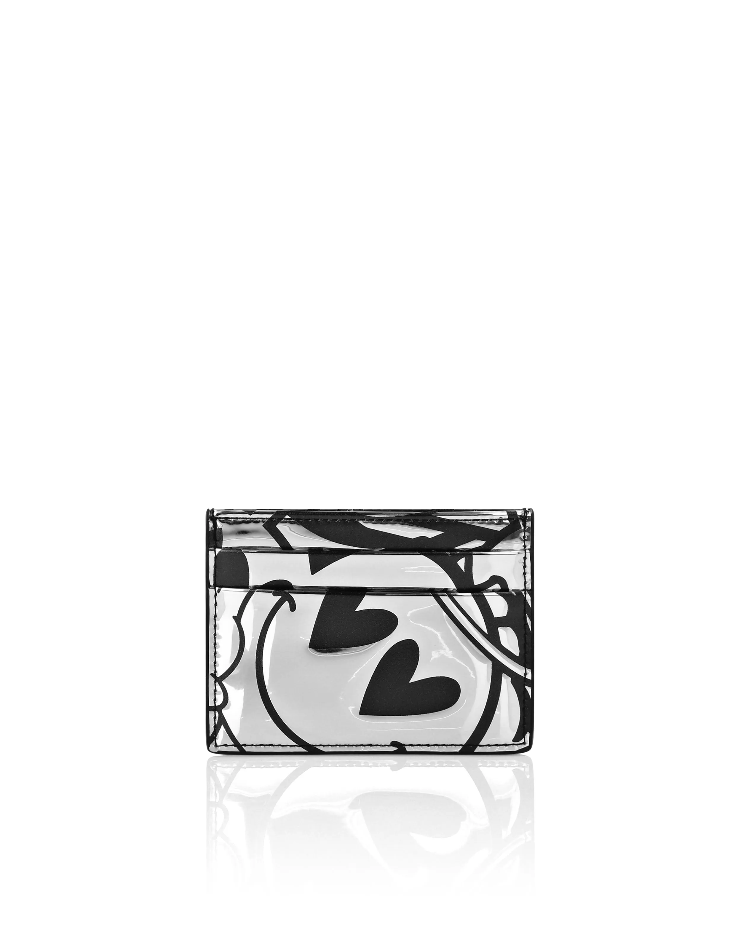 Mirror Leather Credit Cards Holder Smile
