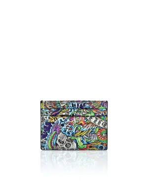 Mirror Leather Credit Cards Holder Tattoo