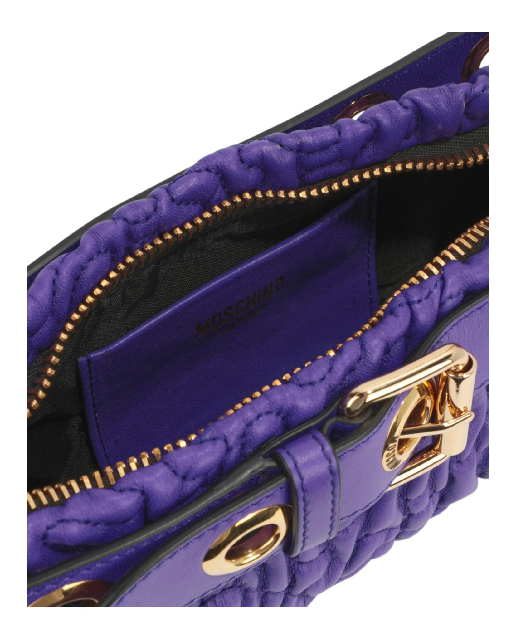 Moschino Destroyed Chain Quilted Shoulder Bag Womens 7597-8002-0279