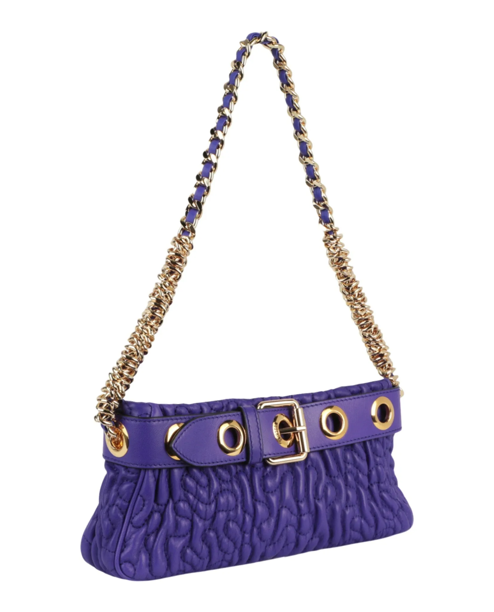 Moschino Destroyed Chain Quilted Shoulder Bag Womens 7597-8002-0279