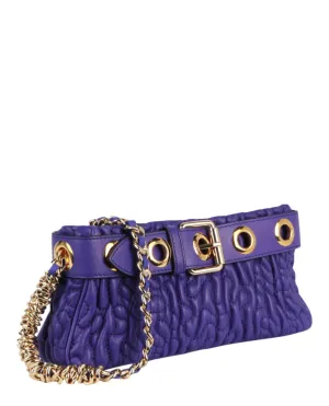 Moschino Destroyed Chain Quilted Shoulder Bag Womens 7597-8002-0279