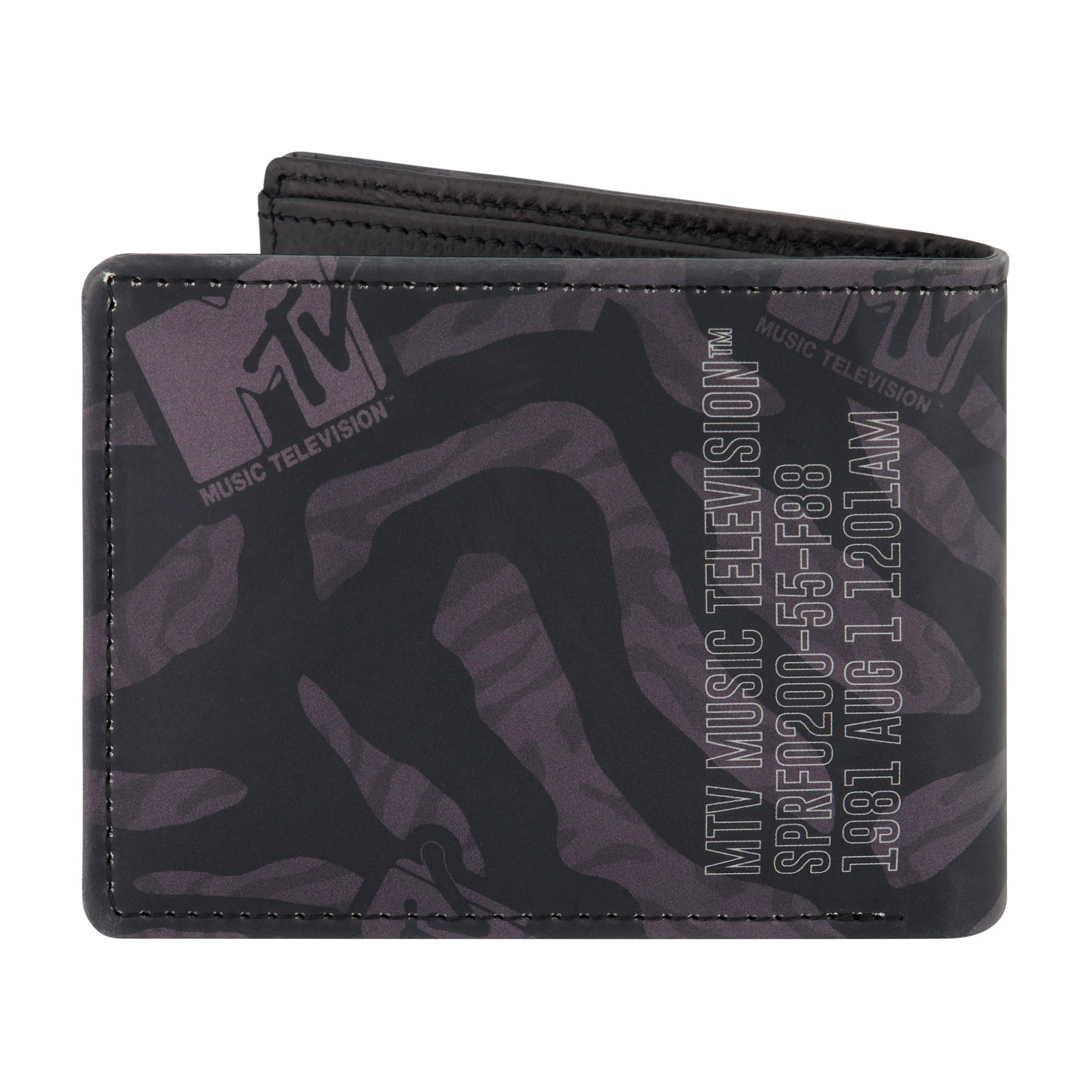 MTV LOGO Bifold Wallet, Slim Wallet with Decorative Tin for Men and Women